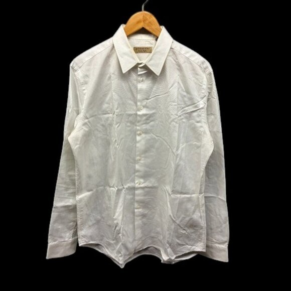 Burberry London Dress Shirt Mens 16.5 42 White Button Up Long Sleeve Classic - Picture 1 of 16
